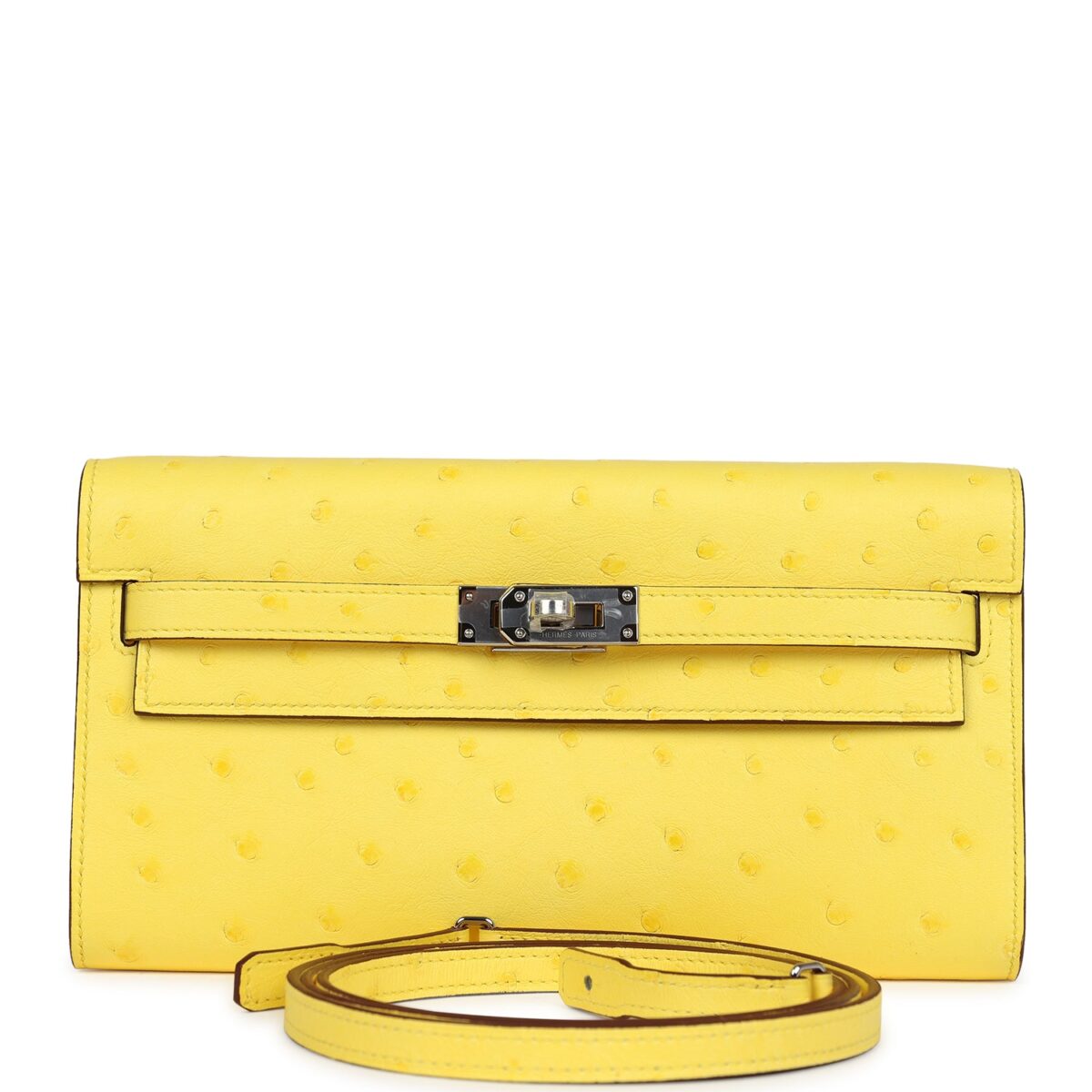 Hermes Kelly To Go Wallet Jaune Citron Ostrich PHW