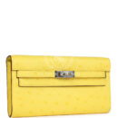 Hermes Kelly To Go Wallet Jaune Citron Ostrich PHW
