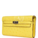Hermes Kelly To Go Wallet Jaune Citron Ostrich PHW