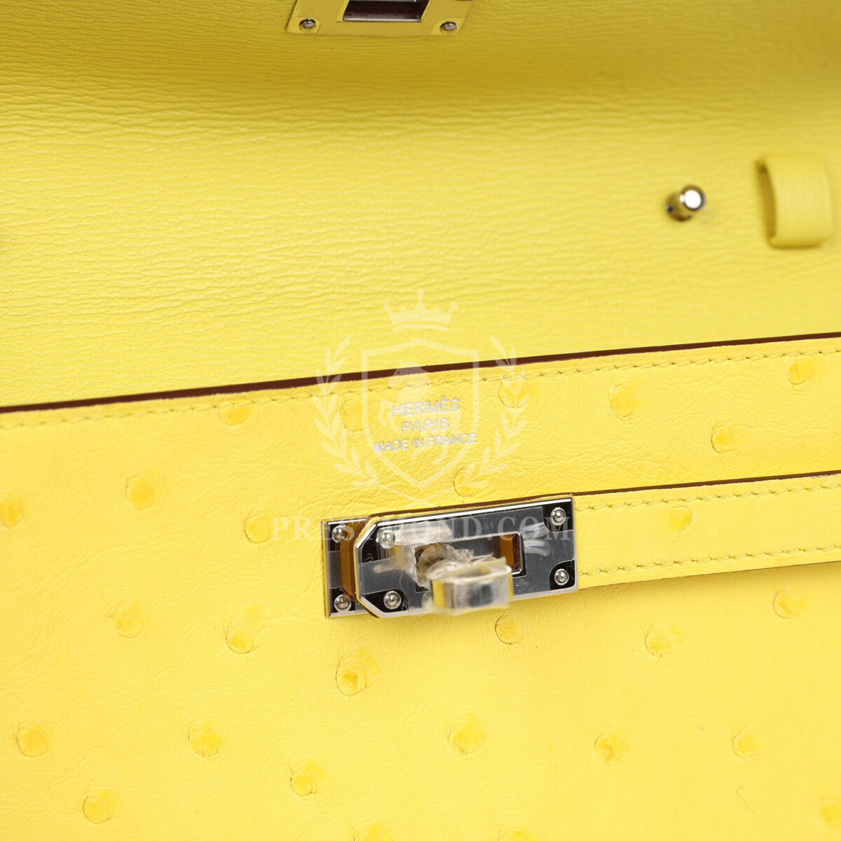 Hermes Kelly To Go Wallet Jaune Citron Ostrich PHW — изображение 7