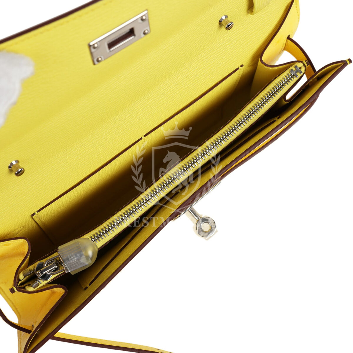 Hermes Kelly To Go Wallet Jaune Citron Ostrich PHW — изображение 8