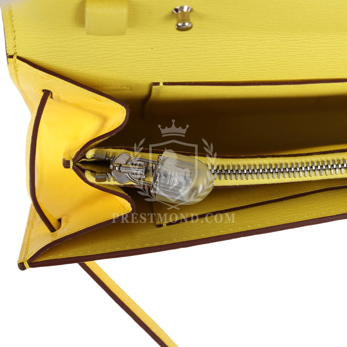 Hermes Kelly To Go Wallet Jaune Citron Ostrich PHW — изображение 9