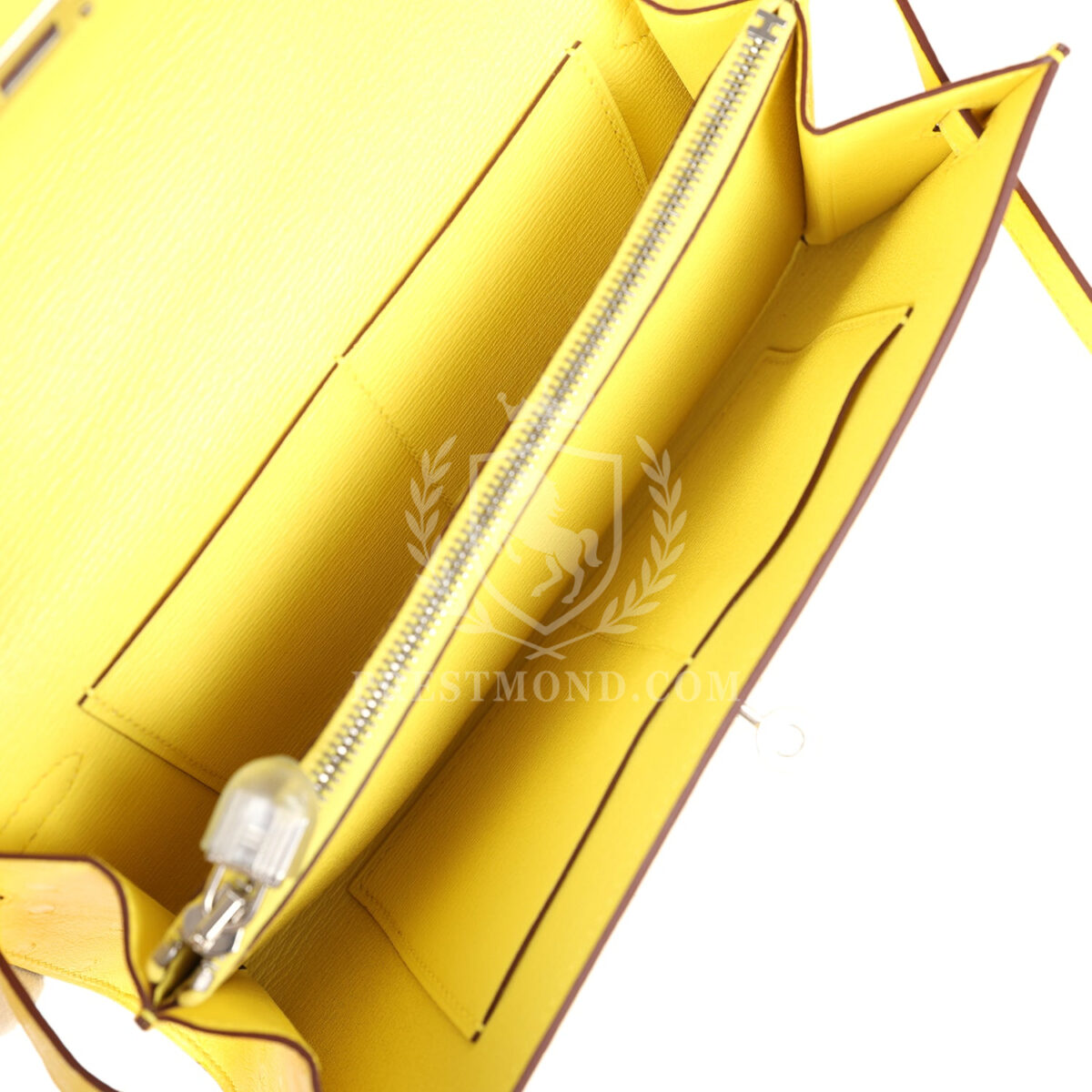 Hermes Kelly To Go Wallet Jaune Citron Ostrich PHW — изображение 10
