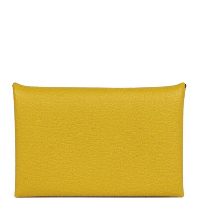 Hermes Calvi Card Holder Cumin Verso Chevre Mysore PHW
