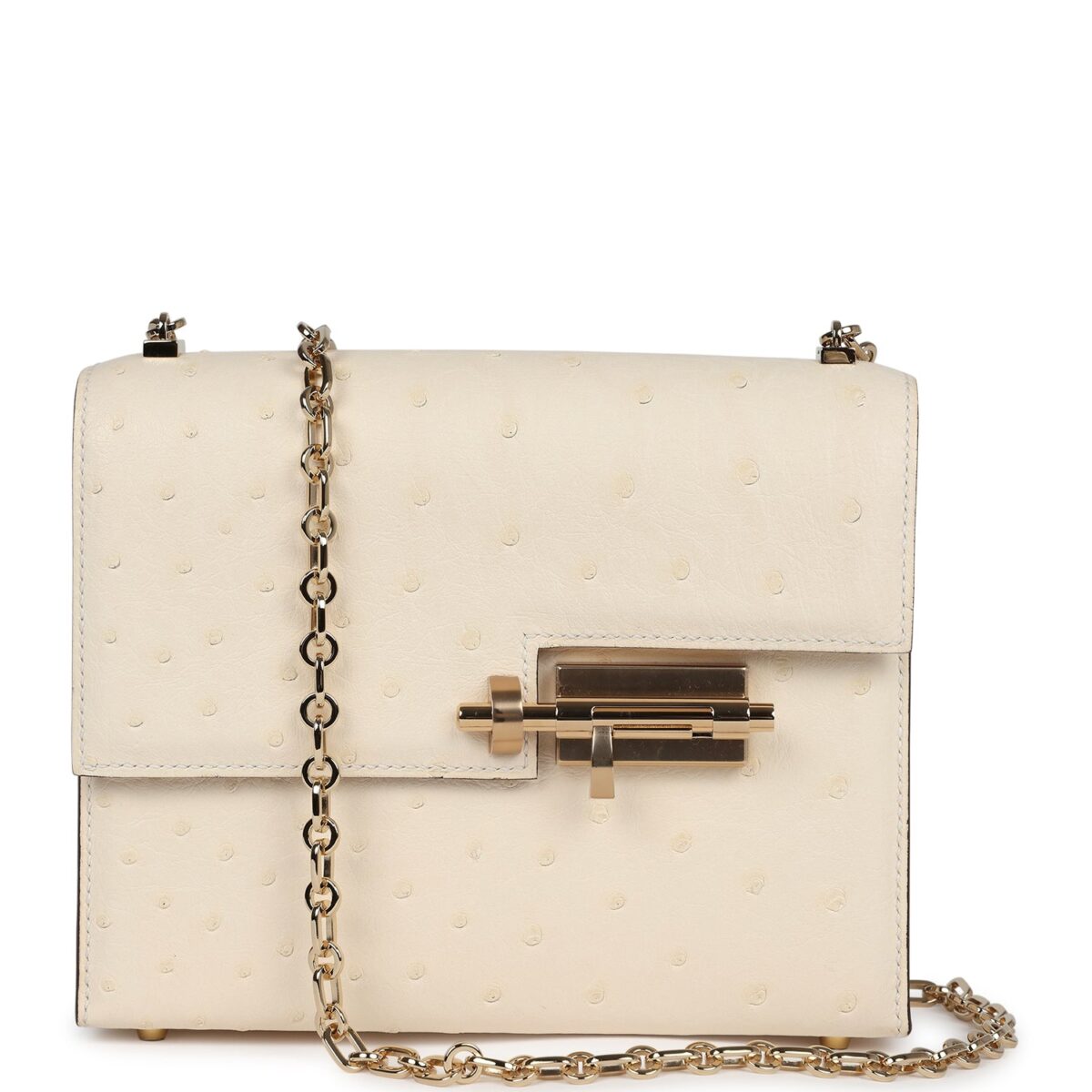 Hermes Mini Verrou Chaine Bag Nata Ostrich PBHW