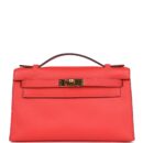 Hermes Kelly Pochette Rose Jaipur Epsom GHW