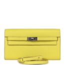 Hermes Kelly Wallet To Go Lime Chevre PHW