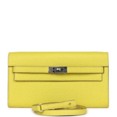 Hermes Kelly Wallet To Go Lime Chevre PHW