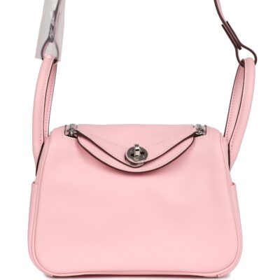 Hermes Mini Lindy Rose Sakura Swift PHW