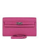 Hermes Kelly Wallet To Go Rose Pourpre Chevre PHW