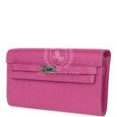 Hermes Kelly Wallet To Go Rose Pourpre Chevre PHW