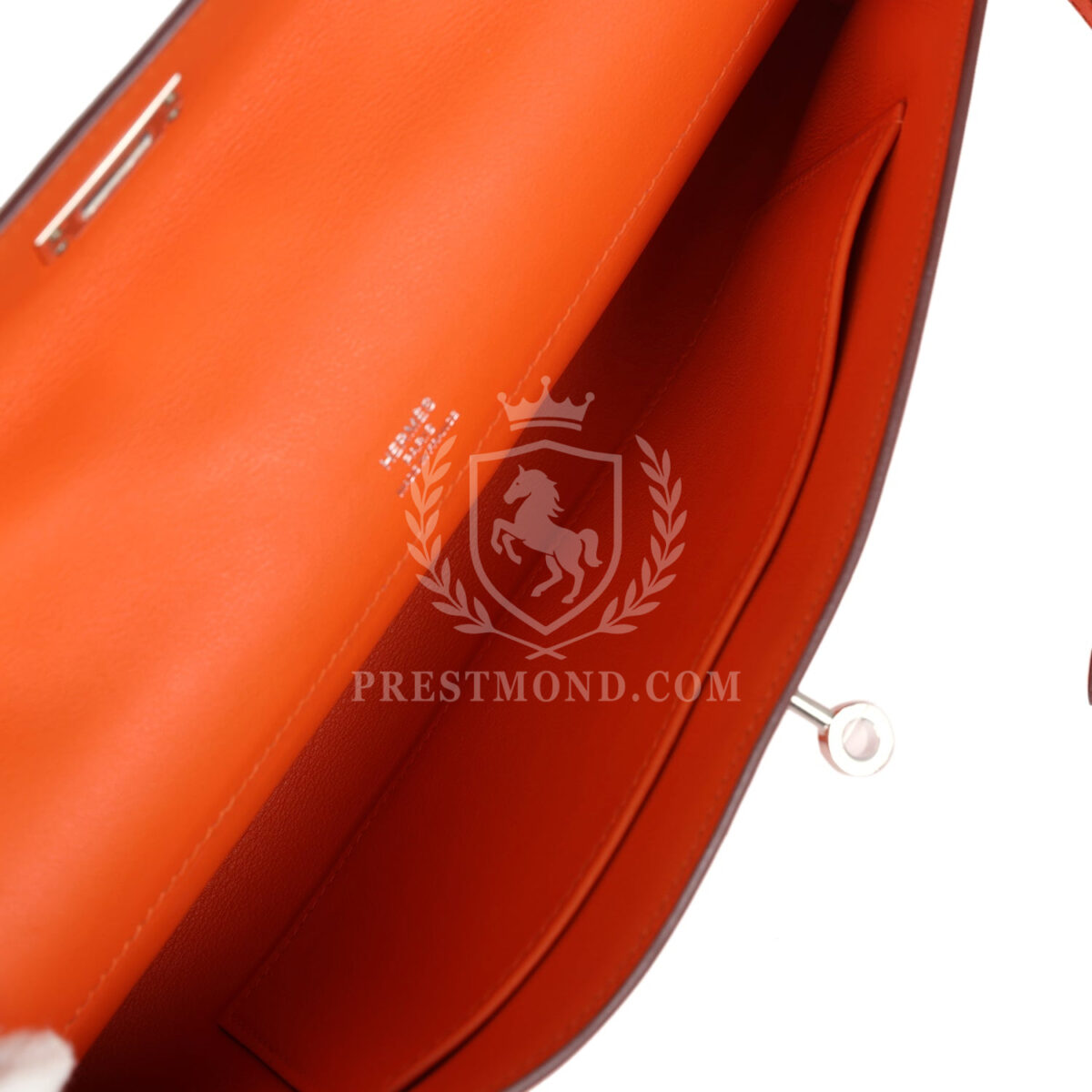 Hermes Kelly Cut Orange Swift PHW — изображение 8