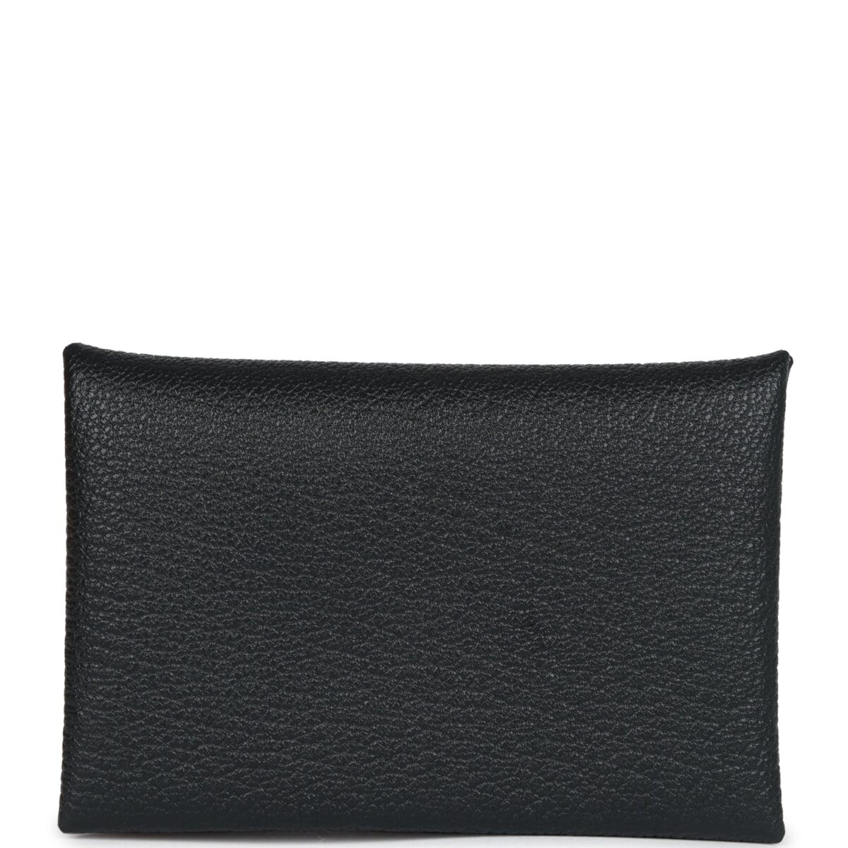 Hermes Calvi Card Holder Black Verso Chevre PHW