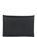 Hermes Calvi Card Holder Black Verso Chevre PHW