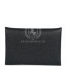 Hermes Calvi Card Holder Black Verso Chevre PHW