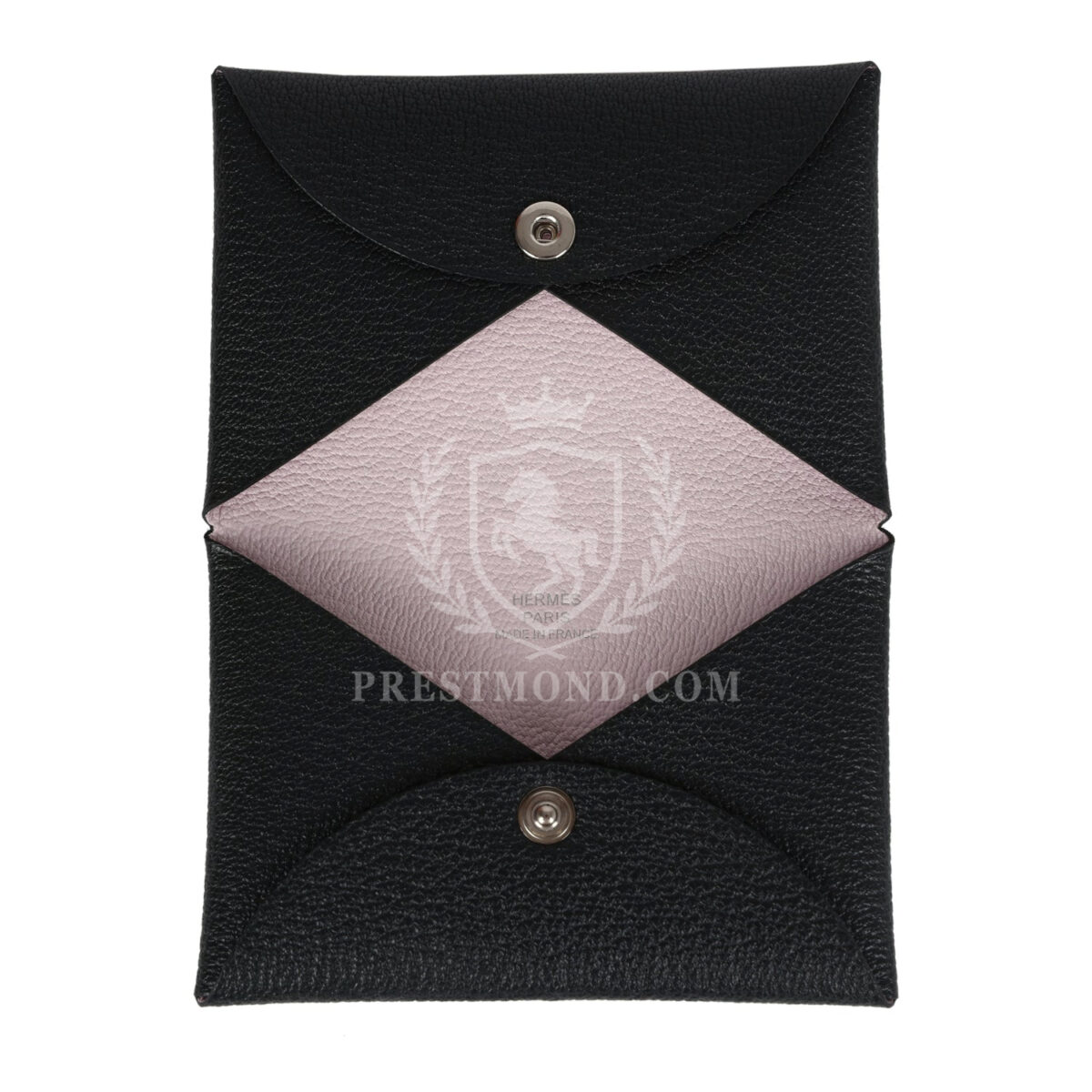 Hermes Calvi Card Holder Black Verso Chevre PHW — изображение 7