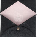 Hermes Calvi Card Holder Black Verso Chevre PHW