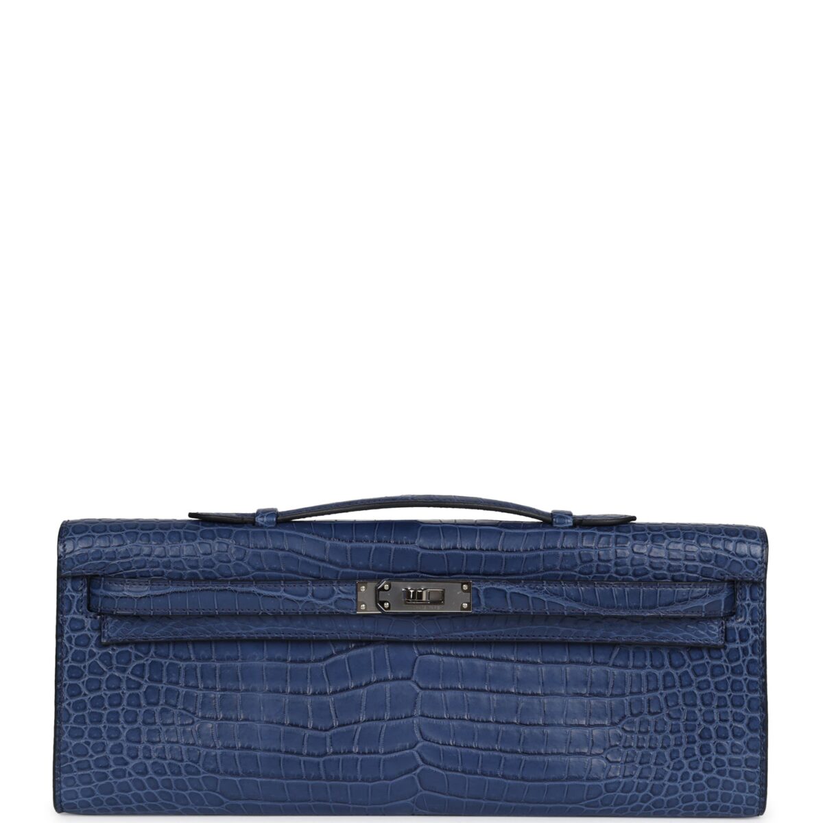 Hermes Kelly Cut Bleu De Malte Matte Porosus Crocodile PHW