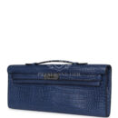 Hermes Kelly Cut Bleu De Malte Matte Porosus Crocodile PHW