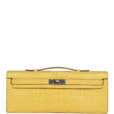 Hermes Kelly Cut Mimosa Matte Alligator PHW