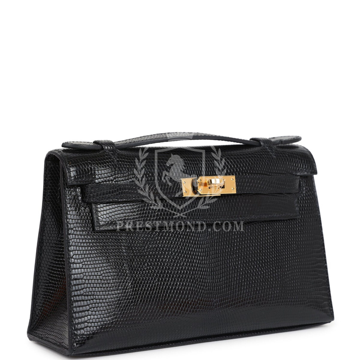 Hermes Kelly Pochette Black Varanus Niloticus Lizard GHW — изображение 2