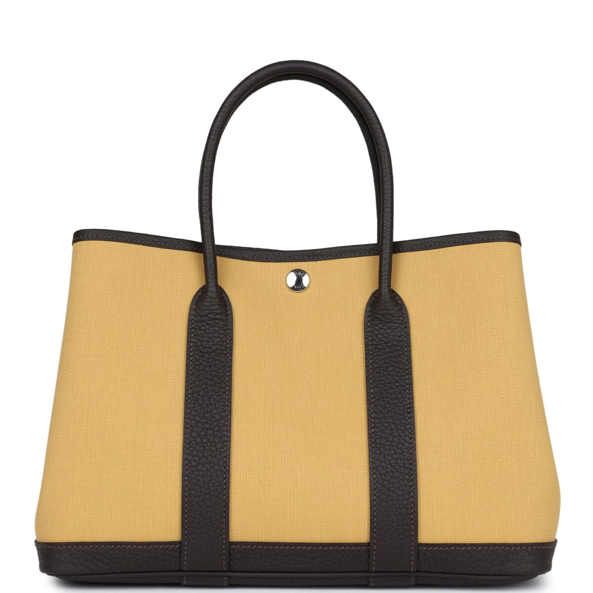 Hermes Garden Party 30 Paille Toile Militaire Canvas and Ebene Negonda PHW