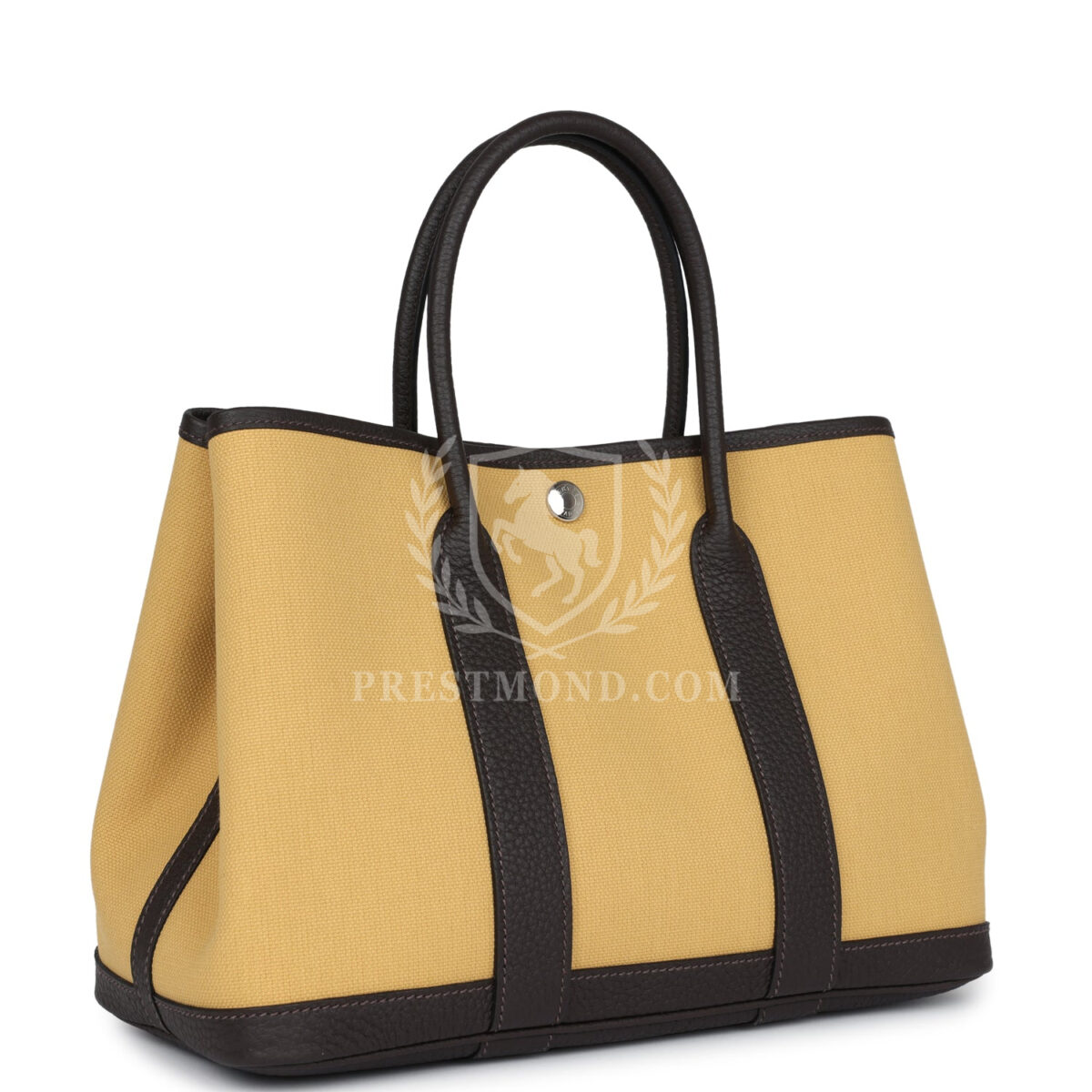 Hermes Garden Party 30 Paille Toile Militaire Canvas and Ebene Negonda PHW — изображение 2