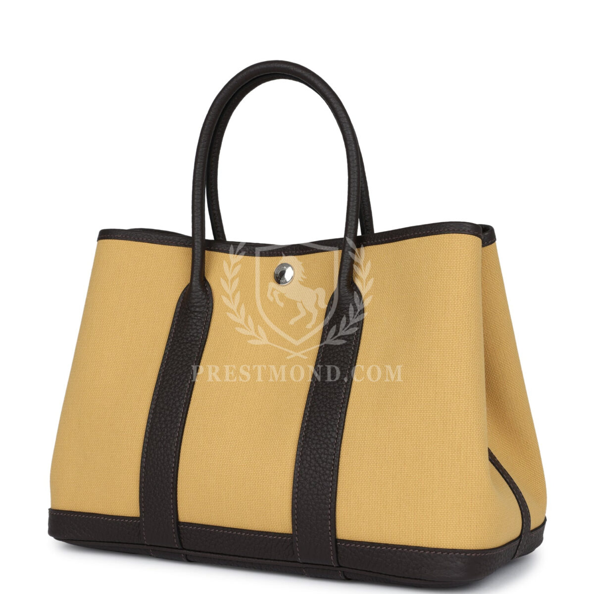 Hermes Garden Party 30 Paille Toile Militaire Canvas and Ebene Negonda PHW — изображение 5