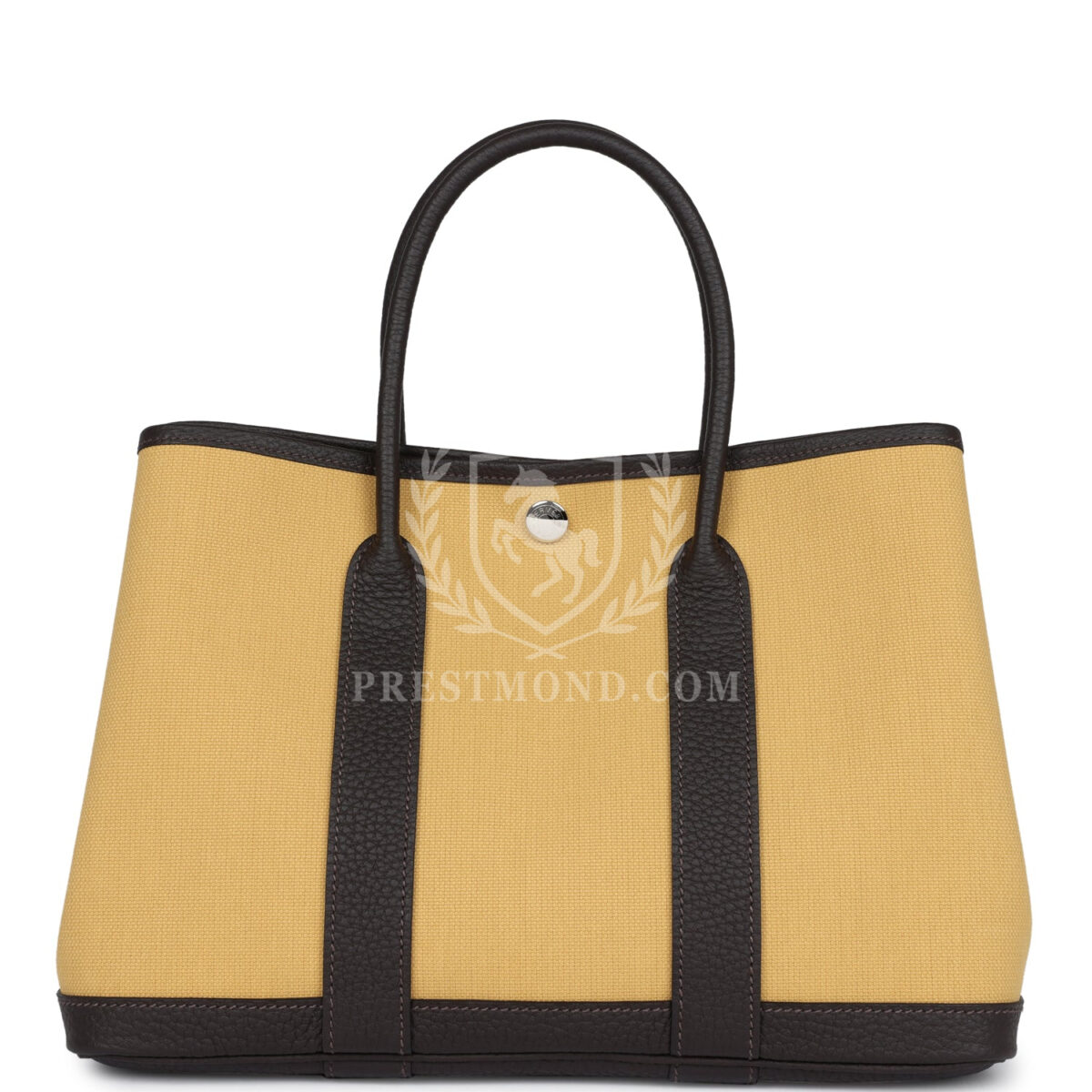 Hermes Garden Party 30 Paille Toile Militaire Canvas and Ebene Negonda PHW — изображение 4