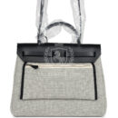 Hermes Herbag Zip 31 PM Hobnailed Black and Ecru Printed H Plume Canvas and Vache Hunter PHW