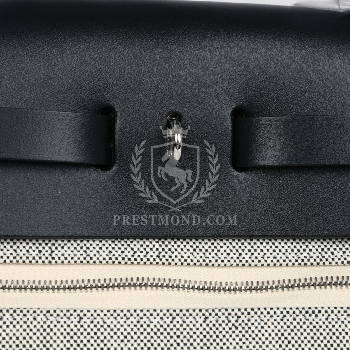 Hermes Herbag Zip 31 PM Hobnailed Black and Ecru Printed H Plume Canvas and Vache Hunter PHW — изображение 11