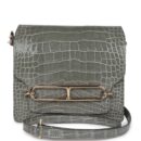 Hermes Mini Roulis Gris Ciment Shiny Alligator PBHW