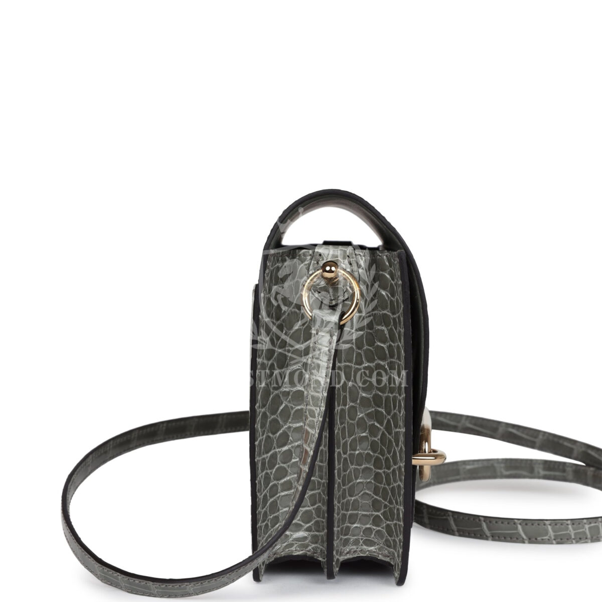 Hermes Mini Roulis Gris Ciment Shiny Alligator PBHW — изображение 3