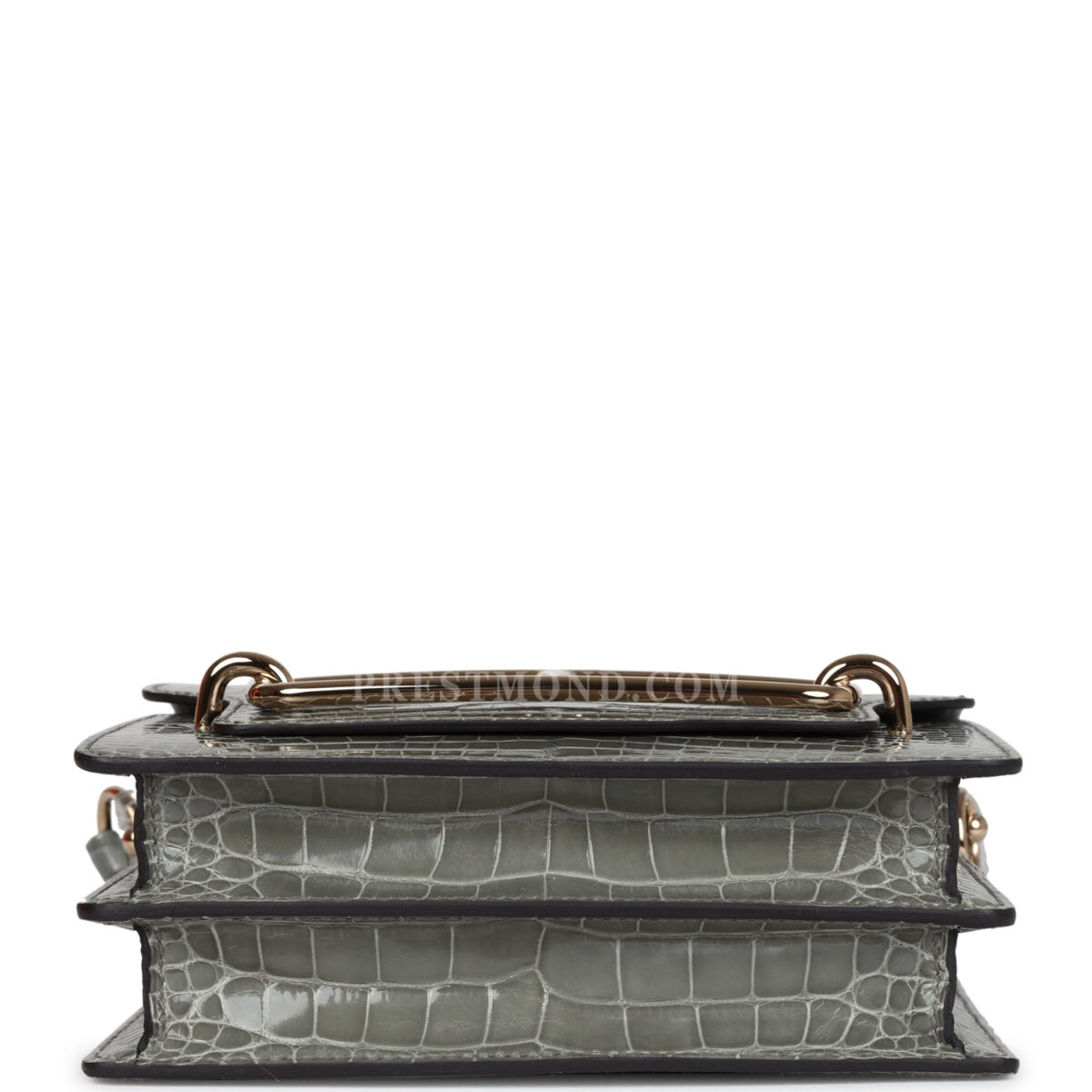 Hermes Mini Roulis Gris Ciment Shiny Alligator PBHW — изображение 7