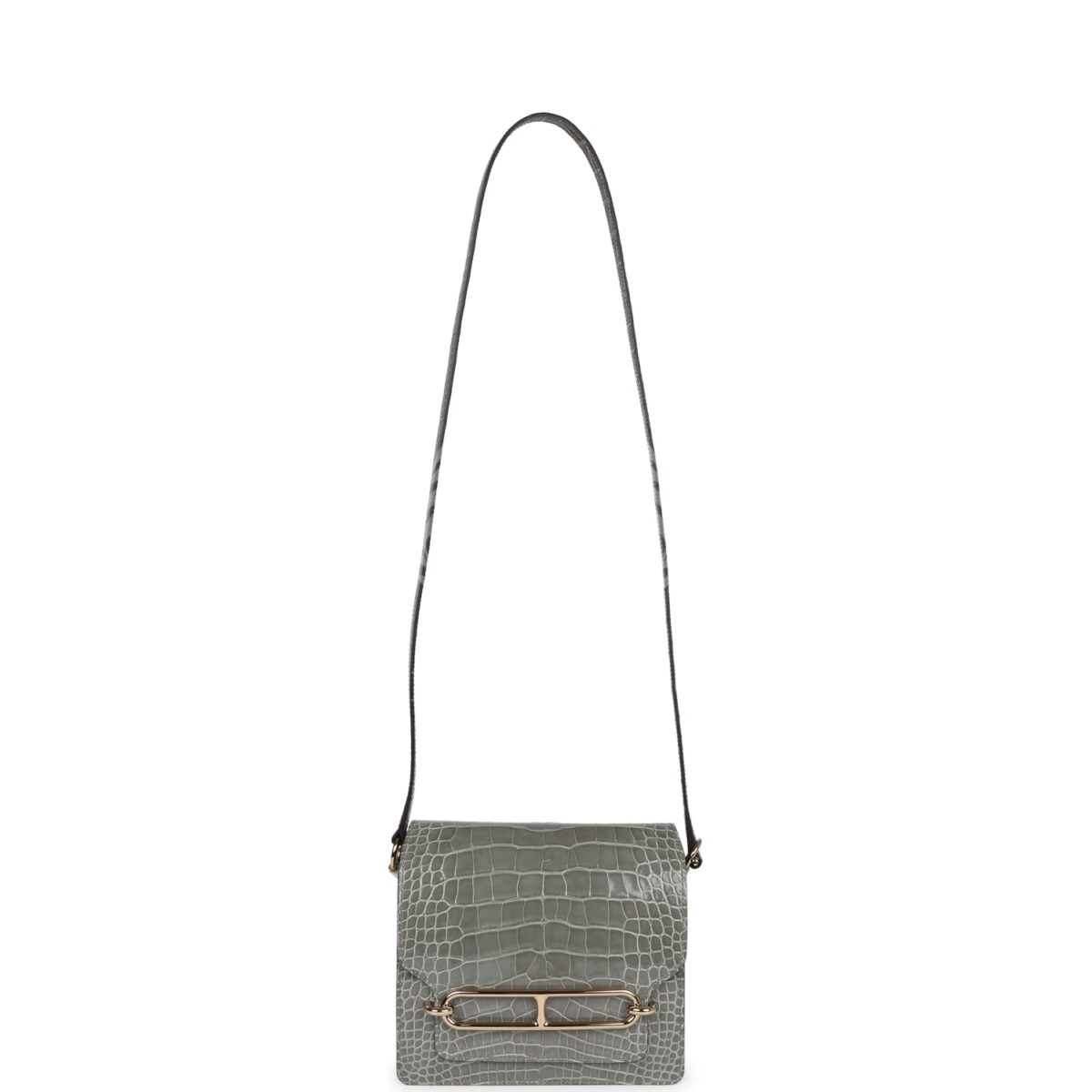 Hermes Mini Roulis Gris Ciment Shiny Alligator PBHW — изображение 8
