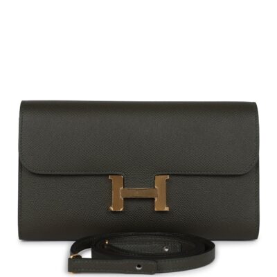 Hermes Constance Wallet To Go Vert De Gris Epsom GHW