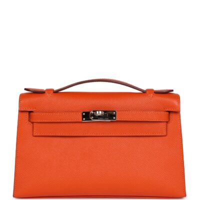 Hermes Kelly Pochette Feu Epsom PHW