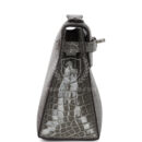 Hermes Kelly Pochette Gris Ciment Shiny Alligator PHW