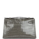 Hermes Kelly Pochette Gris Ciment Shiny Alligator PHW