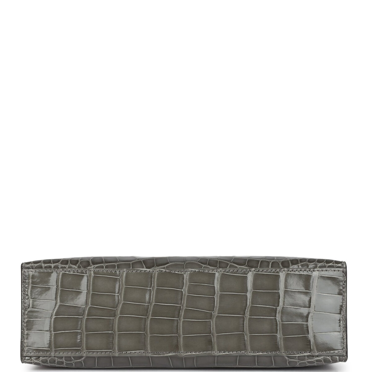 Hermes Kelly Pochette Gris Ciment Shiny Alligator PHW — изображение 6