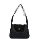 Hermes Lindy 26 Black Clemence GHW