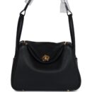Hermes Lindy 26 Black Clemence GHW