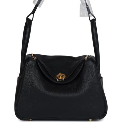 Hermes Lindy 26 Black Clemence GHW