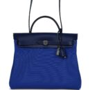 Hermes Herbag Zip PM 31 Bleu Bill Toile Militaire Canvas and Bleu Saphir Vache Hunter PHW