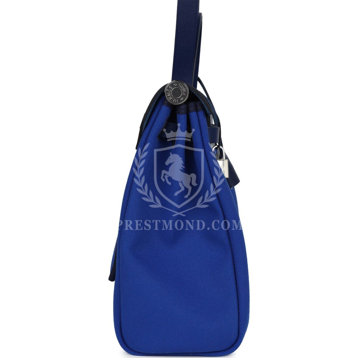 Hermes Herbag Zip PM 31 Bleu Bill Toile Militaire Canvas and Bleu Saphir Vache Hunter PHW — изображение 3