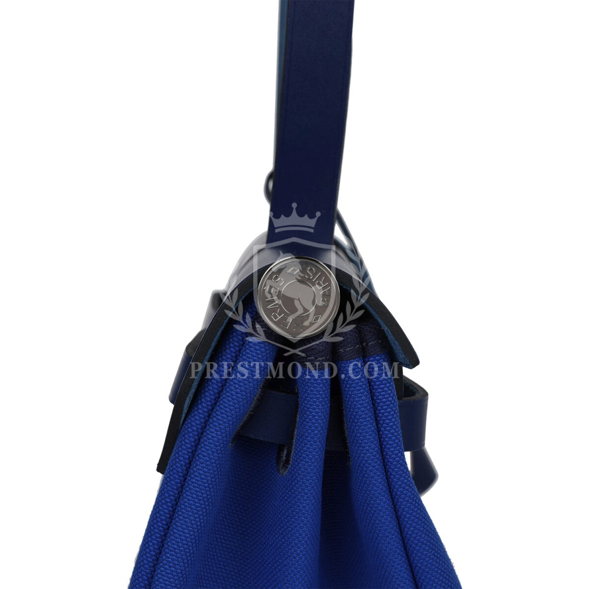 Hermes Herbag Zip PM 31 Bleu Bill Toile Militaire Canvas and Bleu Saphir Vache Hunter PHW — изображение 8