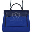 Hermes Herbag Zip PM 31 Bleu Bill Toile Militaire Canvas and Bleu Saphir Vache Hunter PHW