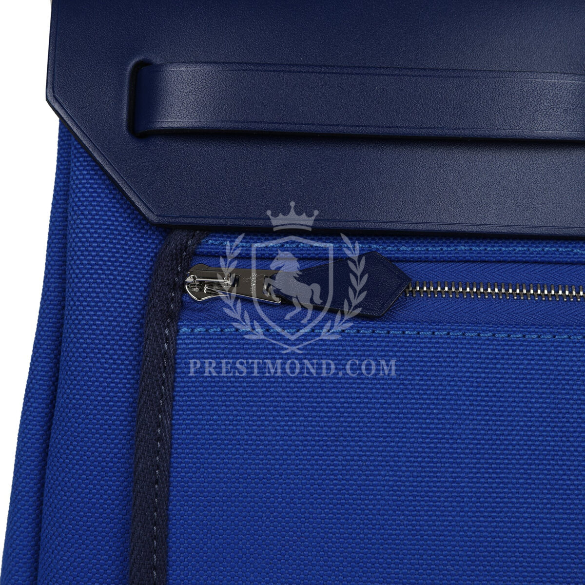 Hermes Herbag Zip PM 31 Bleu Bill Toile Militaire Canvas and Bleu Saphir Vache Hunter PHW — изображение 10