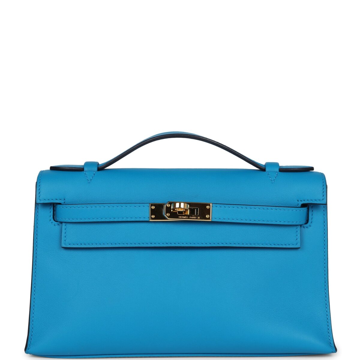 Hermes Kelly Pochette Bleu Frida Swift GHW