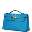 Hermes Kelly Pochette Bleu Frida Swift GHW